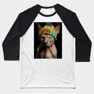 Sphynx cat - Colorful hat fun Baseball T-Shirt